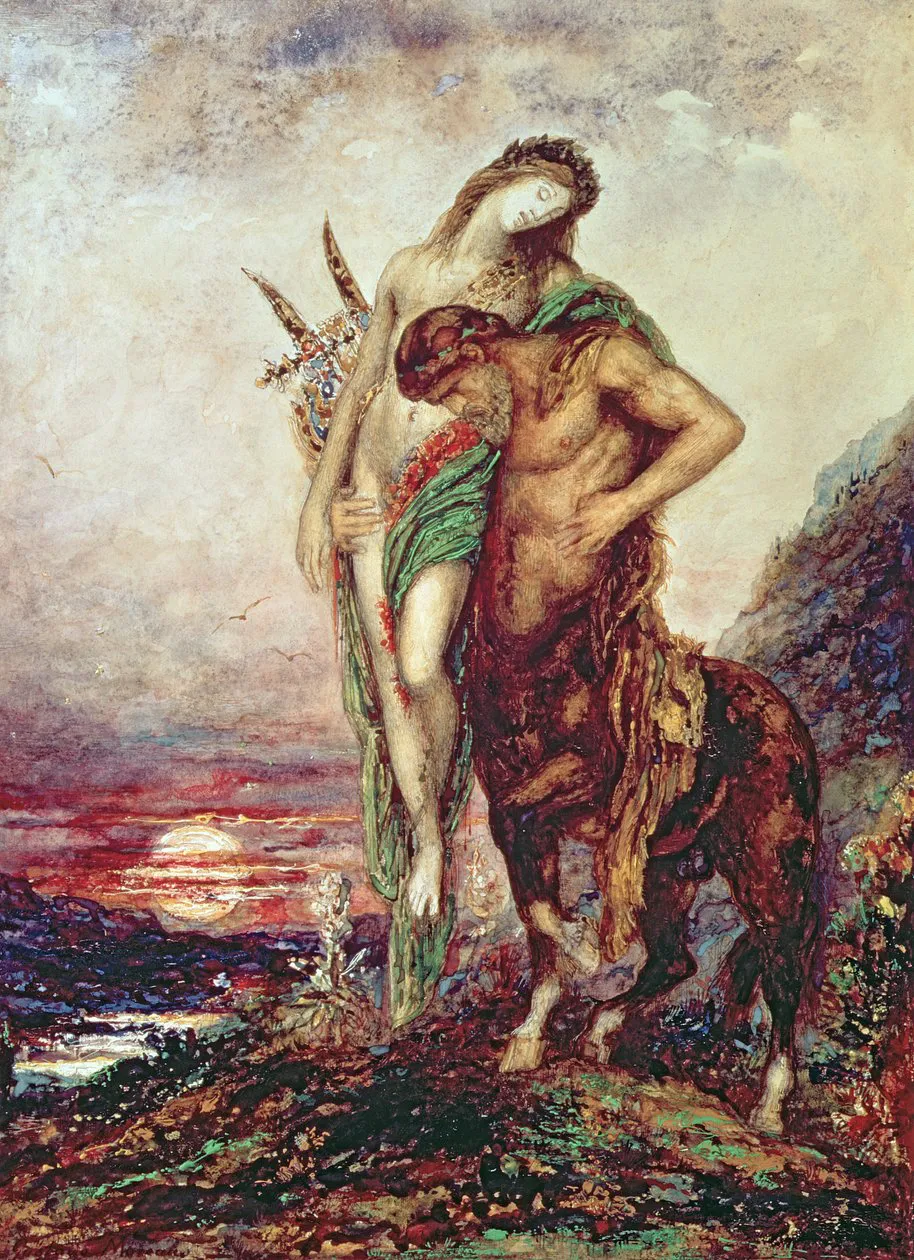 Gustave Moreau - Dead poet borne by centaur - (MeisterDrucke-206110)